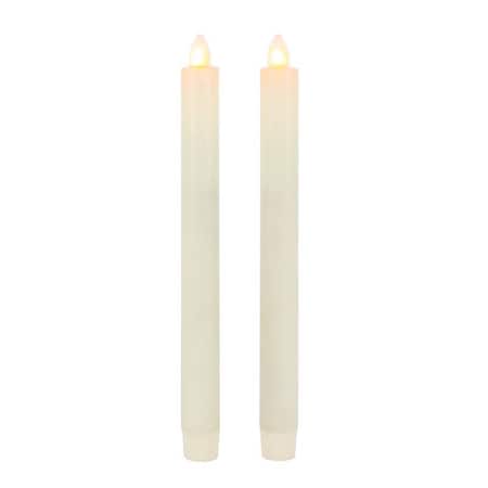 L & L Gerson LED Bisque Aurora Flame Taper Candle 10 in. 44613